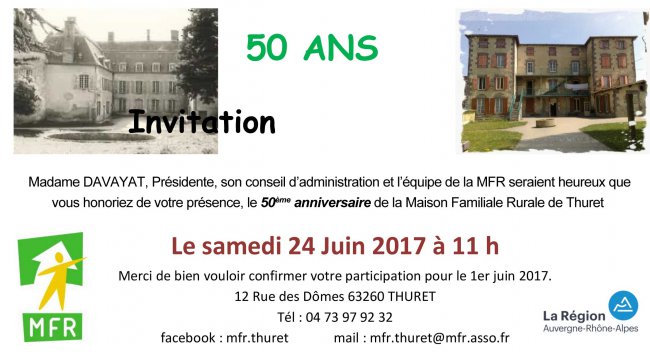 Invitation 50 ans